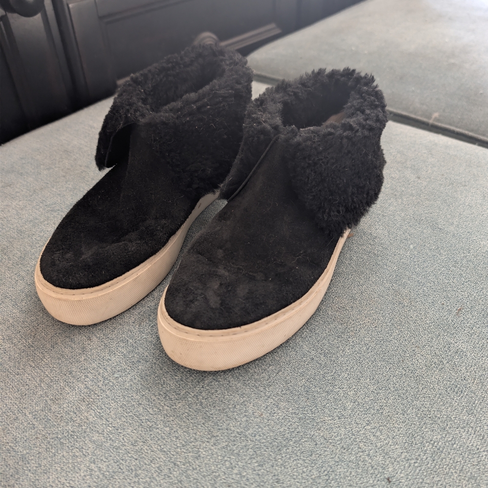 UGG Women's Black Fur Sneakers